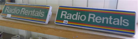 2 Radio rentals signs